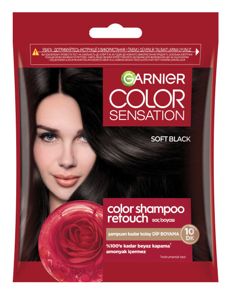 Garnier Color Shampoo Retouch Şampuan Kolaylığında Dip Boyası, Siyah 2.0