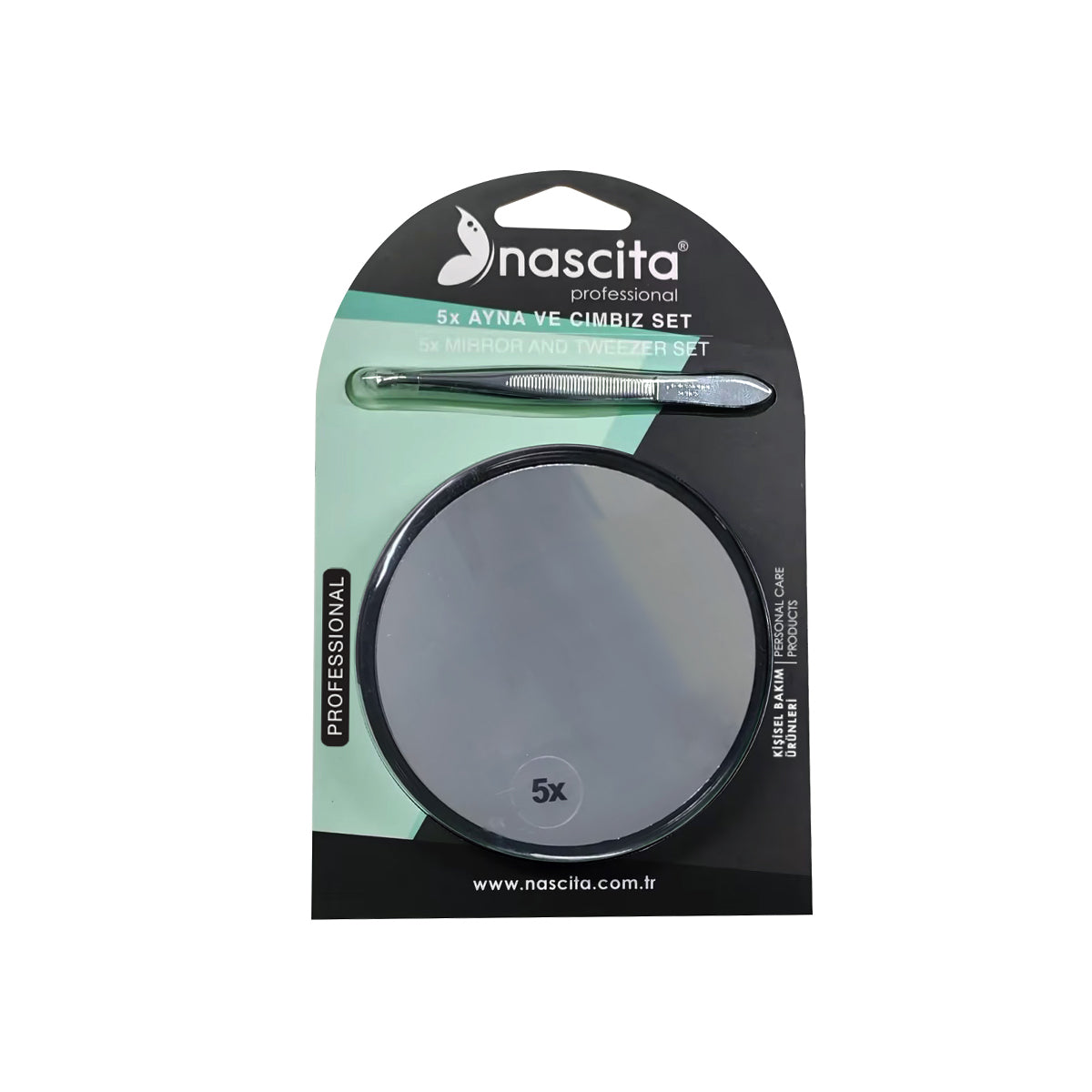 Nascita Professional 5x Vakumlu Ayna ve Cımbız Seti NASFACESET20
