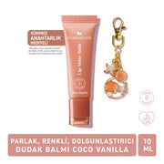 Herbaderm Parlak Dudak Balmı Coco Vanilya Aromalı 10 ml (Anahtarlık Hediyeli)