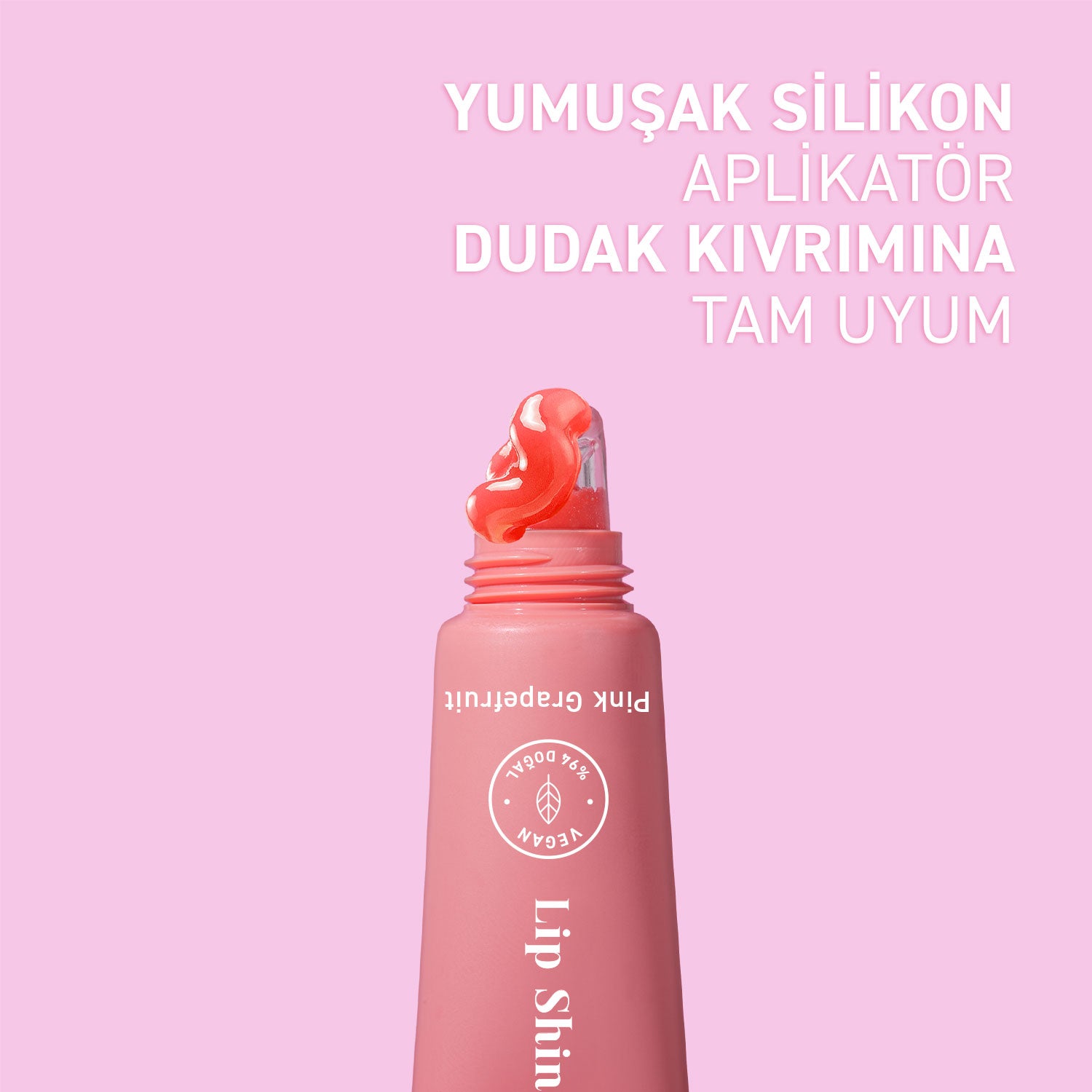 Herbaderm Parlak Dudak Balmı Pembe Greyfurt Aromalı 10 ml (Anahtarlık Hediyeli)