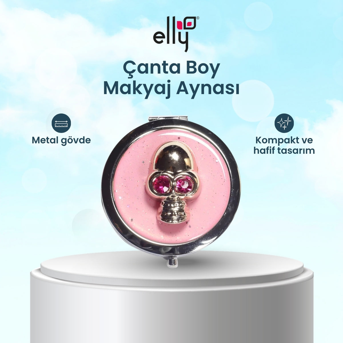 ELLY Kurukafalı Çanta Boy Makyaj Aynası ELLYAYNA0004