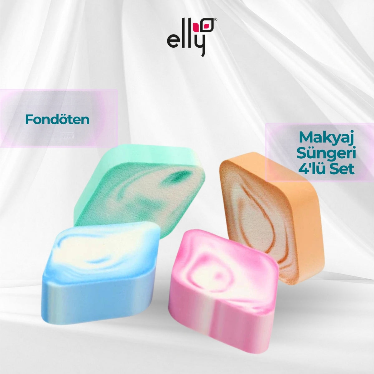 ELLY Fondöten Makyaj Süngeri 4'lü Set ELLYYUZFS0012