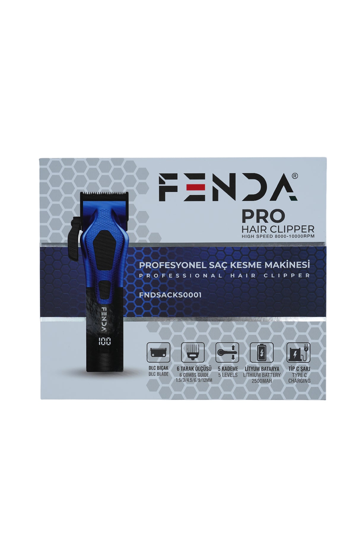 Fenda Profesyonel Saç Kesme Makinesi Mavi FNDSACKS0001BLUE