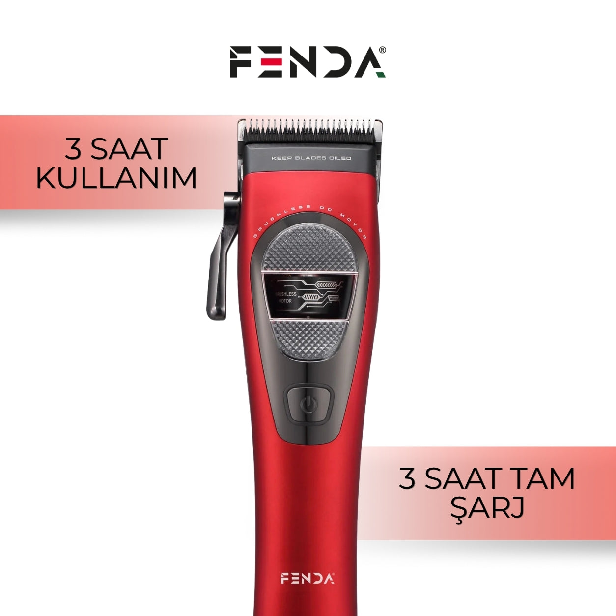 Fenda Profesyonel Saç Kesme Makinesi Kırmızı FNDSACKS0004RD