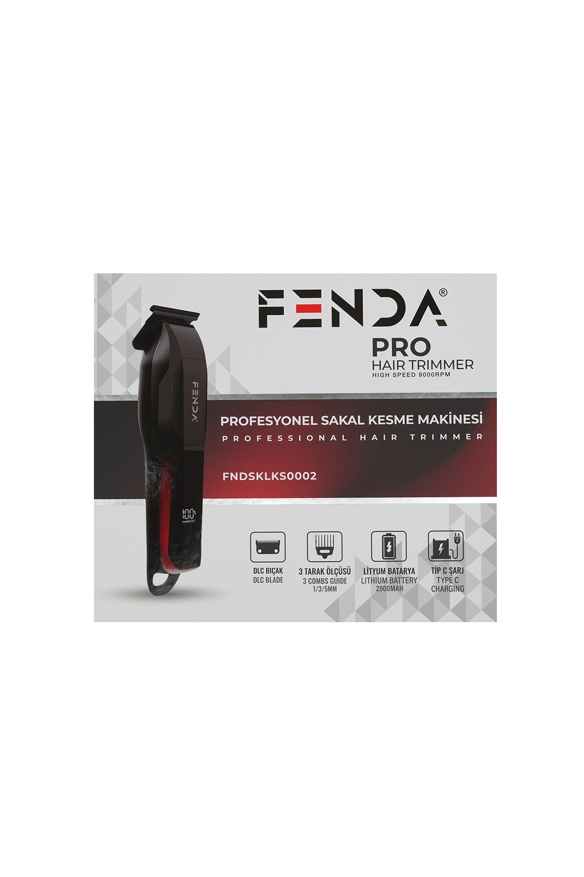 Fenda Profesyonel Sakal Kesme Makinesi Kırmızı FNDSKLKS0002RD