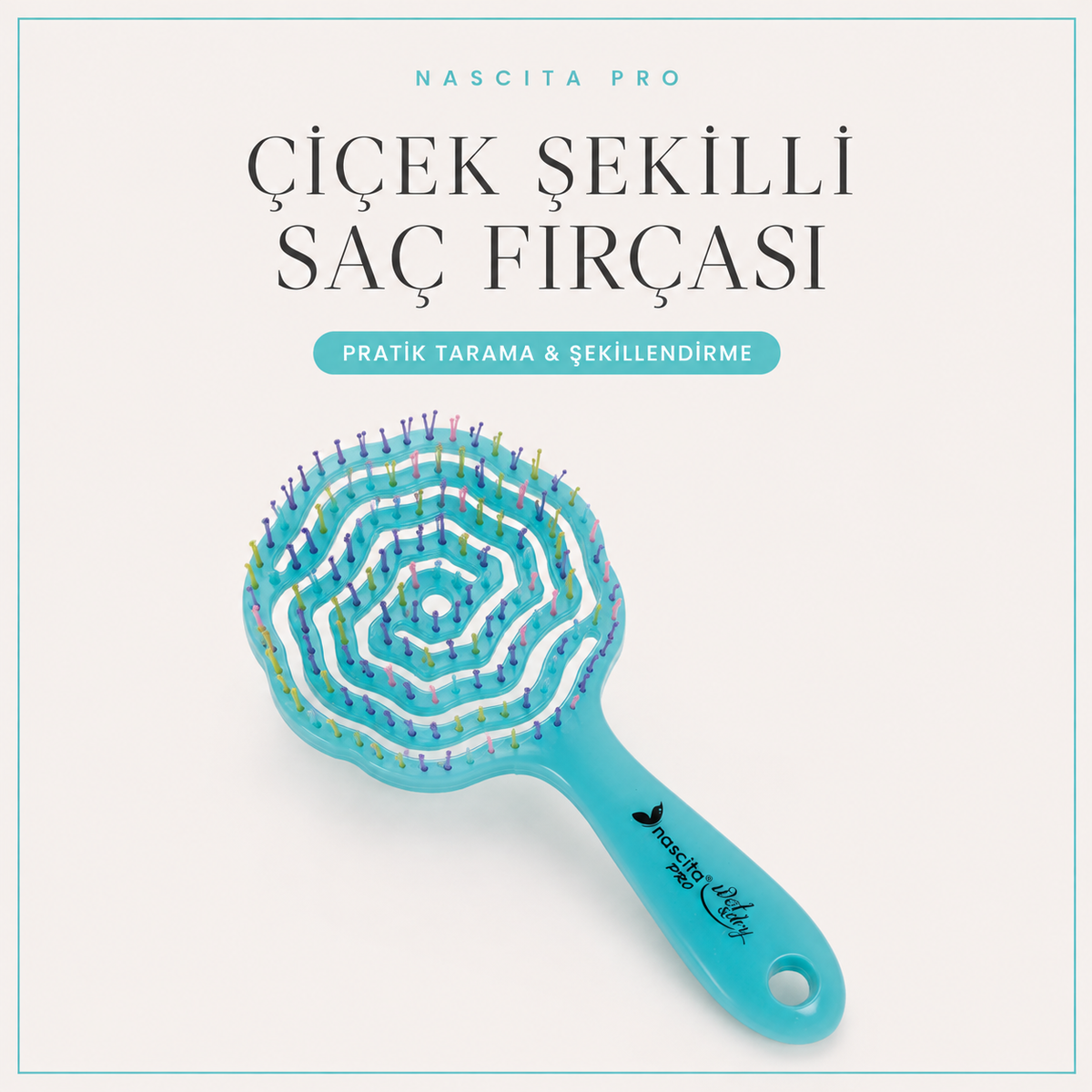 Nascita Pro Çiçek Şekilli Saç Açma ve Tarama Fırçası NASFPRO00043