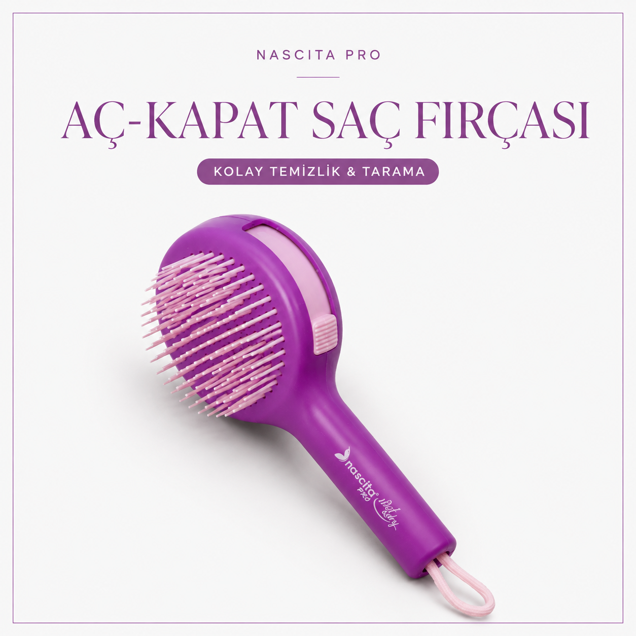 Nascita Aç-Kapat Saç Açma ve Tarama Fırçası Pembe NASFPRO00050PN