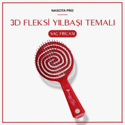 Nascita 3D Fleksi Yılbaşı Temalı Saç Fırçası Kırmızı NASFPRO00070