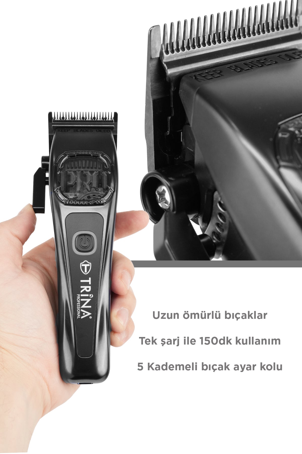 Trina Profesyonel Saç Kesme Makinesi Siyah TRNSACKS0077BE
