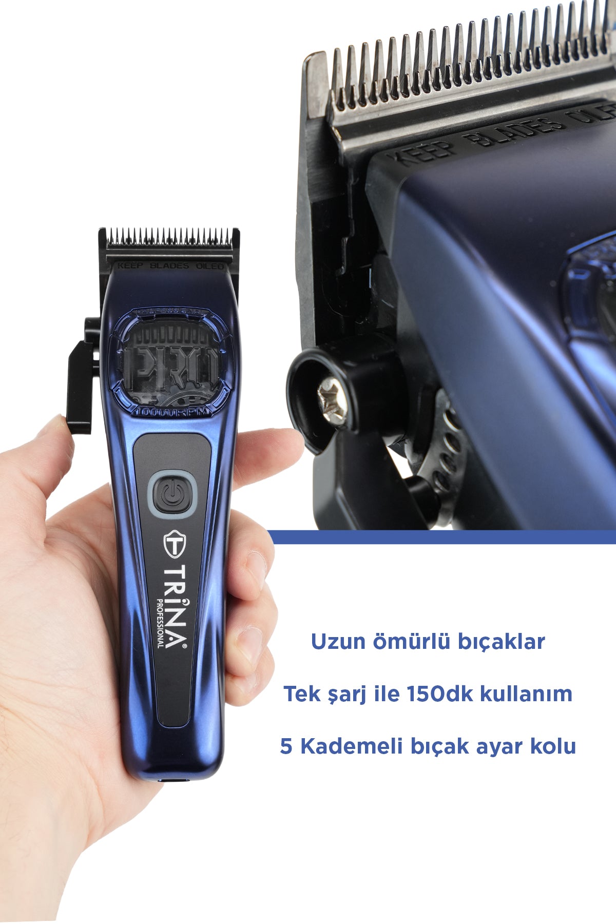 Trina Profesyonel Saç Kesme Makinesi Lacivert TRNSACKS0077PR