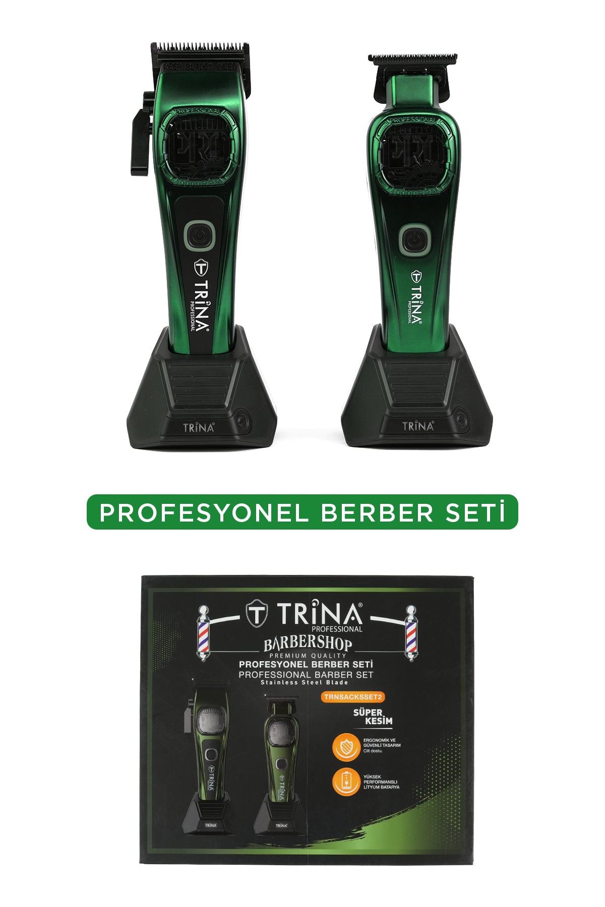 Trina Profesyonel Saç ve Sakal Kesme Makinesi Seti TRNSACKSSET002
