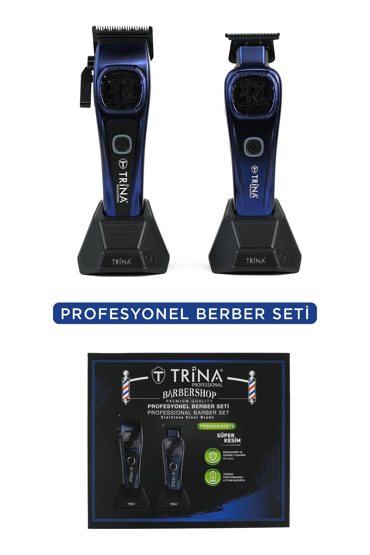 Trina Profesyonel Saç ve Sakal Kesme Makinesi Seti TRNSACKSSET003
