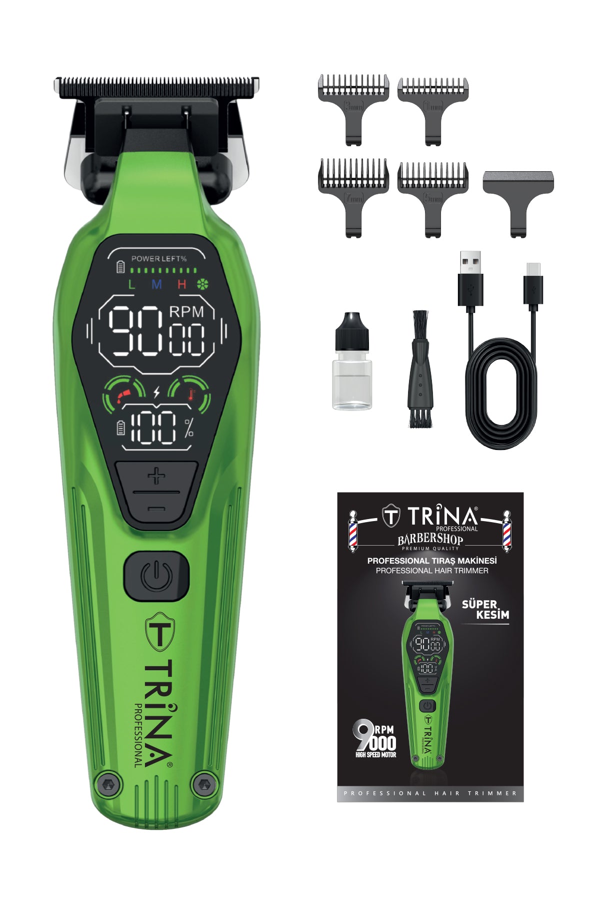 Trina Profesyonel Tıraş Makinesi Yeşil TRNSKLKS0013GR