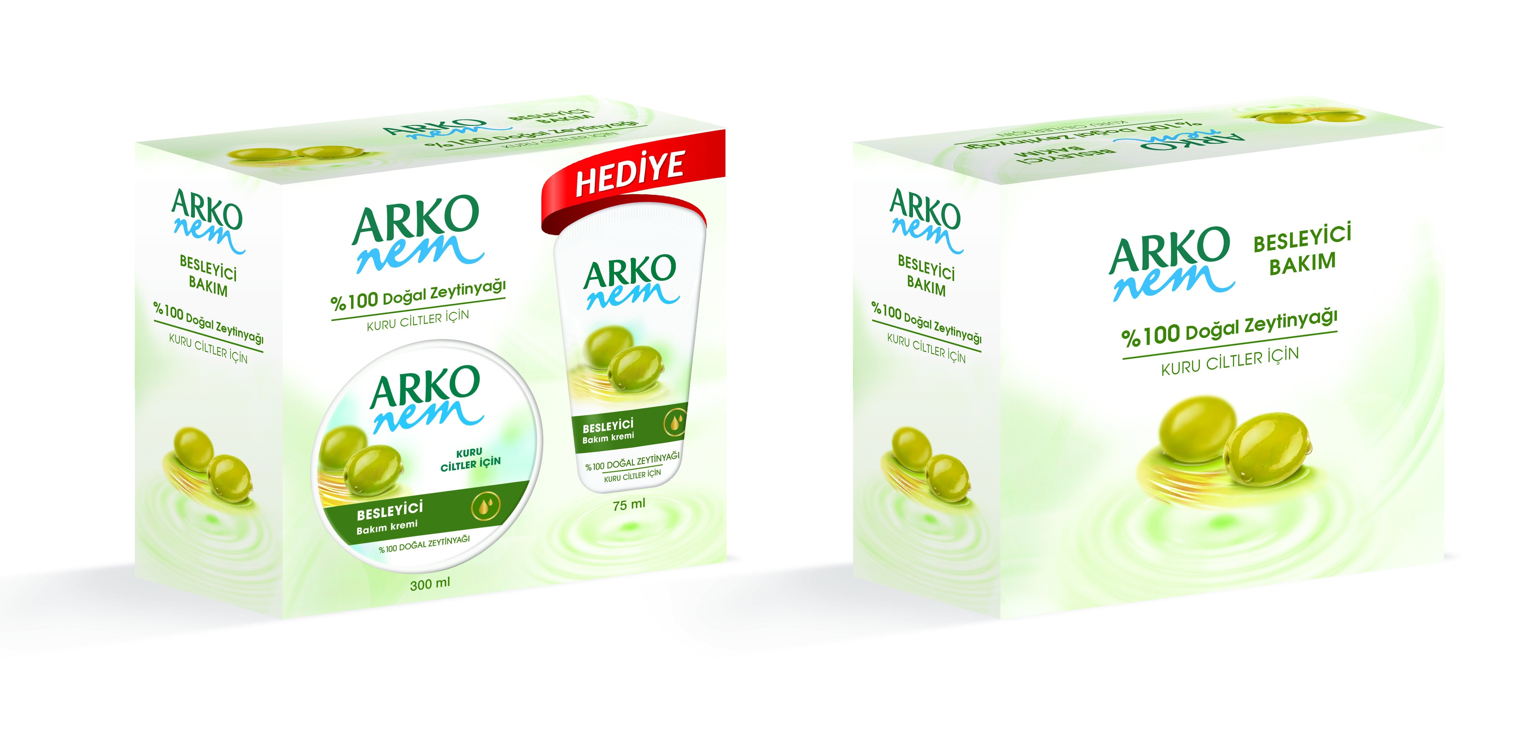 ARKO NEM MEYVELI KREM 300ml. ZEYTINYAGLI+75ml.hed.