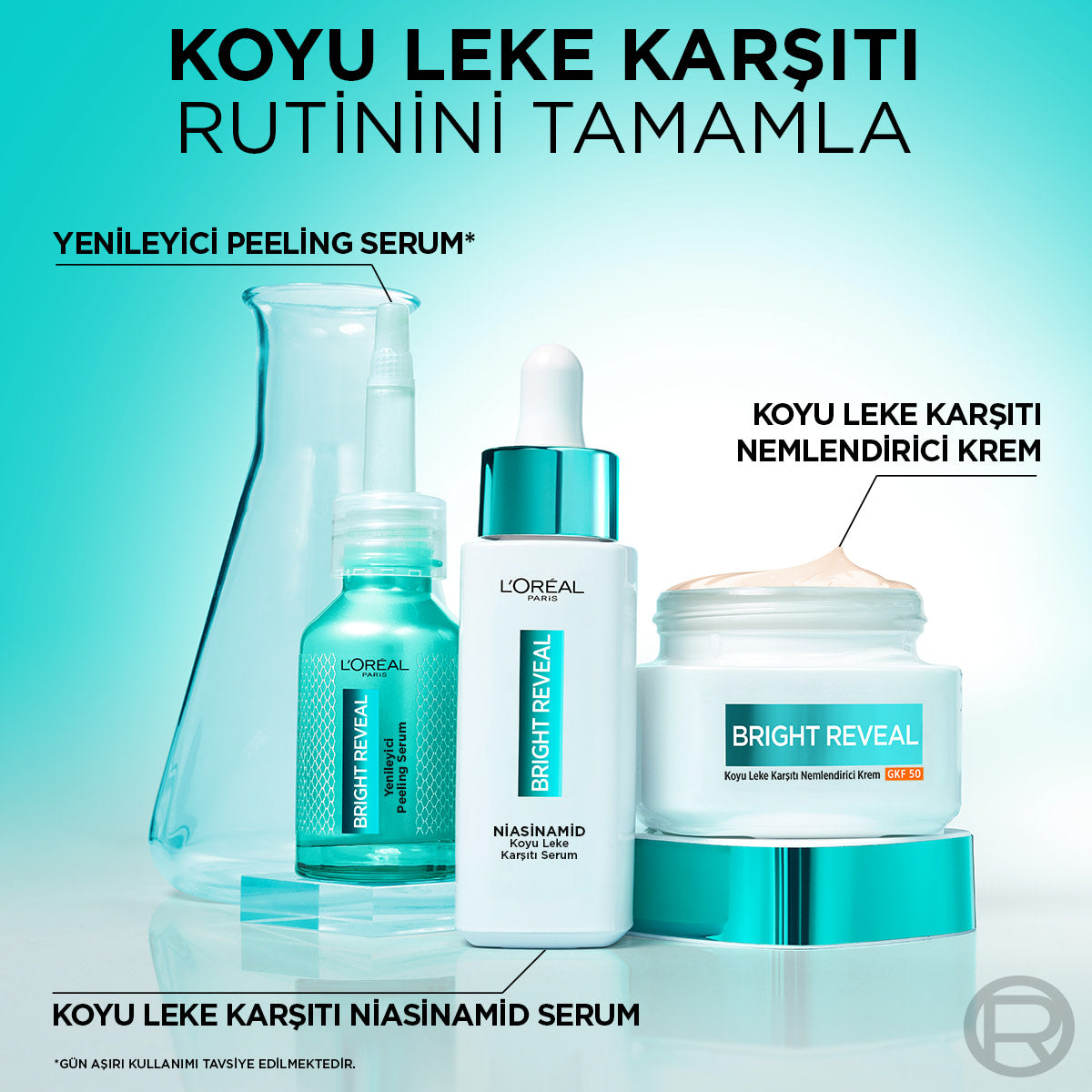 Bright Reveal Koyu Leke Karşıtı, Cilt Tonu Eşitleyici Spf50 Nemlendirici Krem Niasinamid 50ml