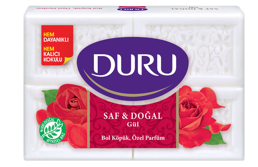 DURU SAF DOGAL GUL SABUN-600gr-(4 lüx15)