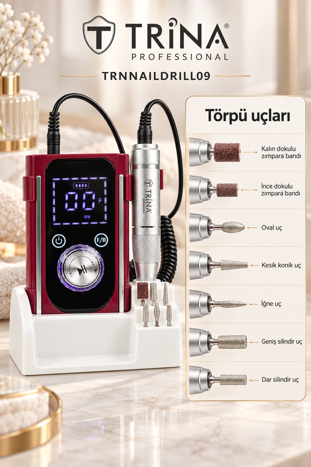 Elektrikli Tırnak Törpü Makinesi Kırmızı