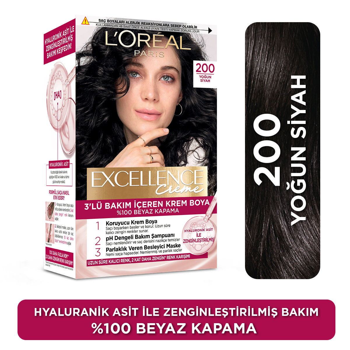 Excellence Creme Saç Boyası 200 Yoğun Siyah
