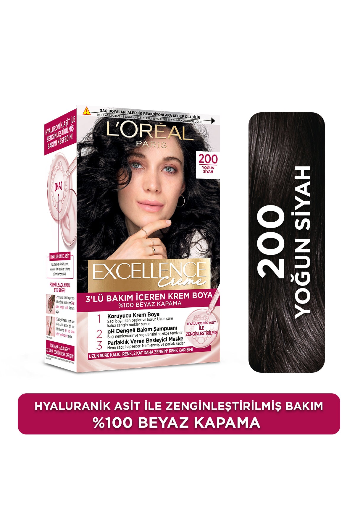 Excellence Creme Saç Boyası 200 Yoğun Siyah