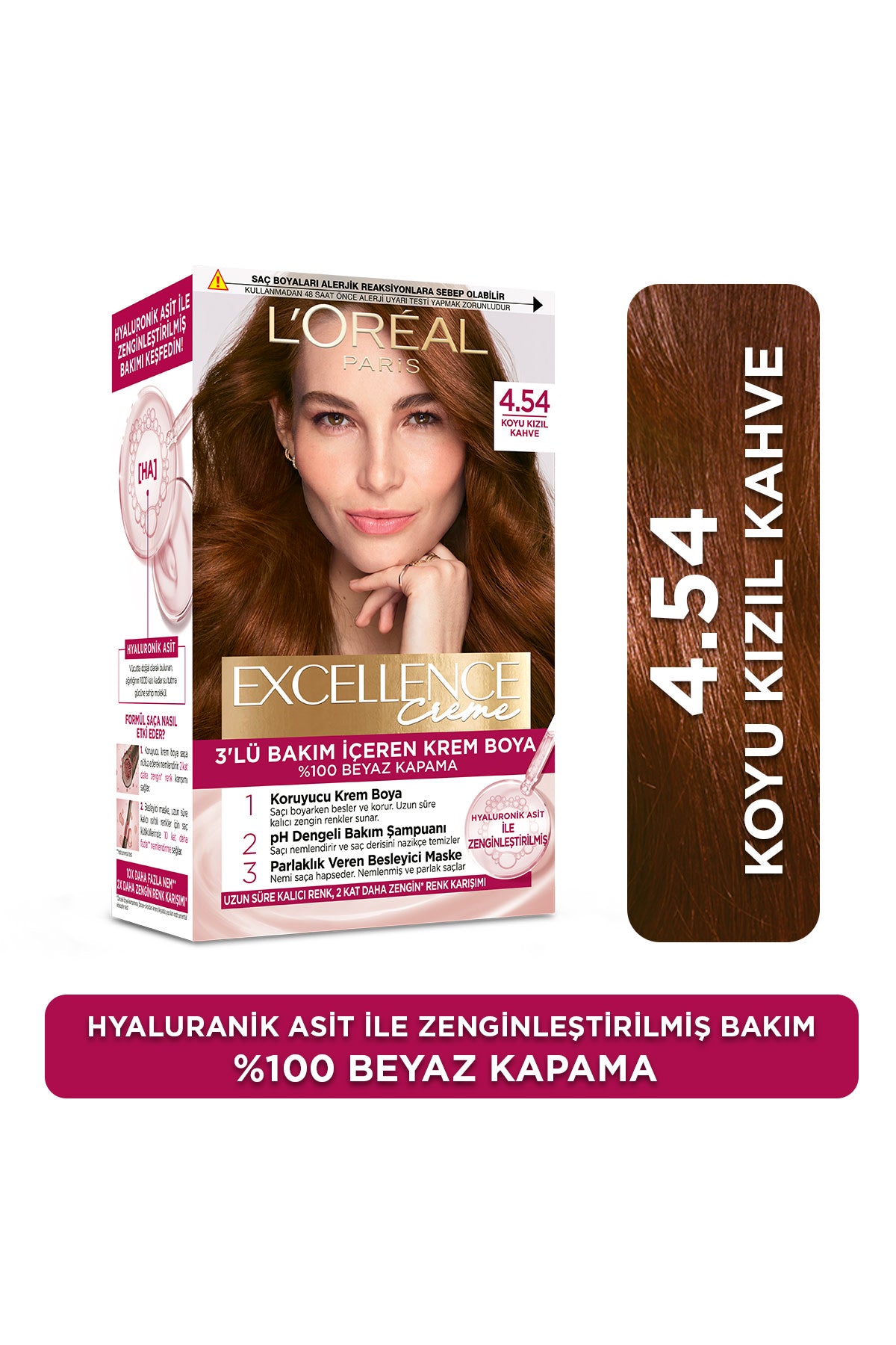Excellence Creme Saç Boyası 4.54 Koyu Kızıl Kahve