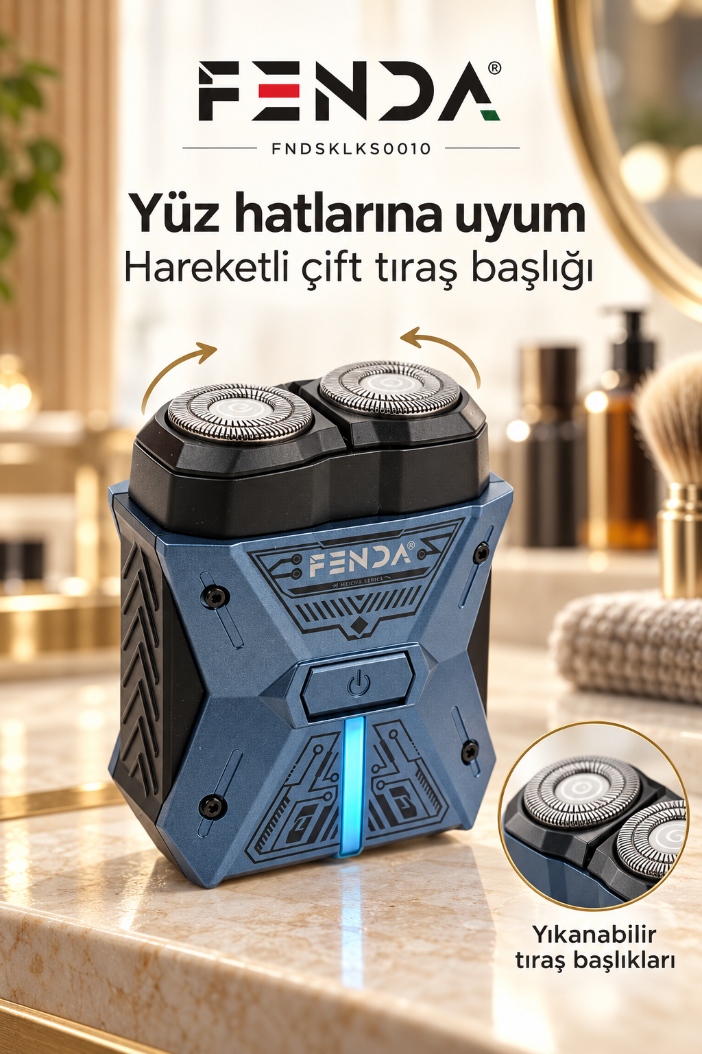 Fenda Kompakt Mini Tıraş Makinesi Lacivert