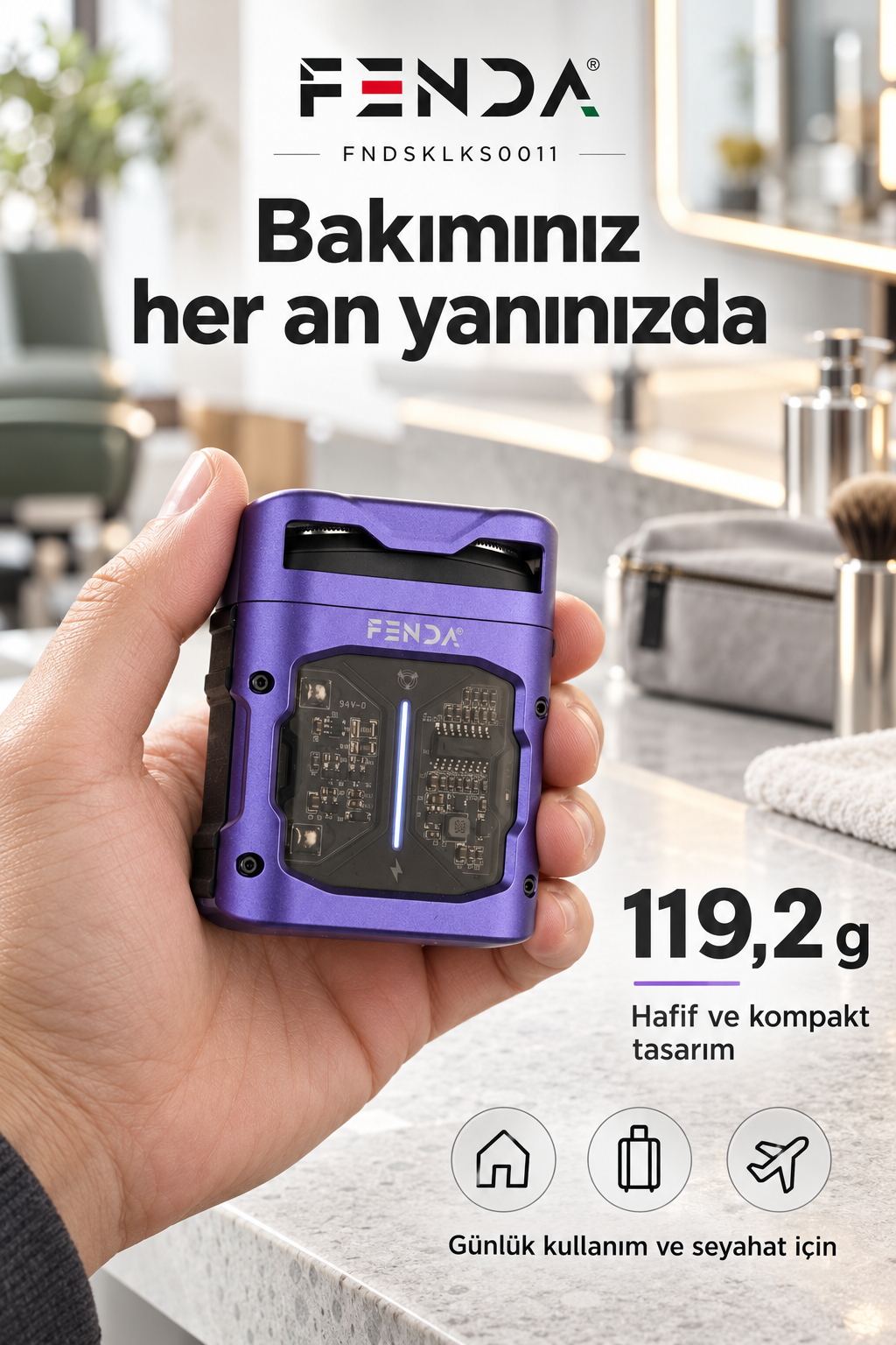 Fenda Mini Tıraş Makinesi Mor