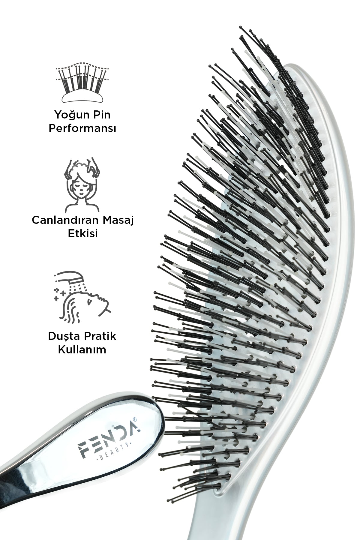 Fenda Profesyonel 4 Pinli Dar Başlık Beyaz Saç Fırçası FNDFPRO00005WH
