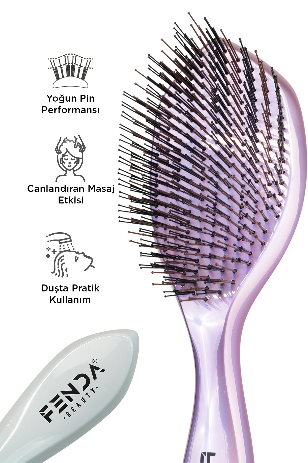 Fenda Profesyonel 4 Pinli Geniş Başlık Mor Saç Fırçası FNDFPRO00004PR