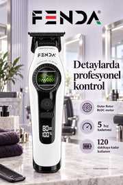 Fenda Profesyonel BLDC Motor 8000 RPM Tıraş Makinesi Beyaz