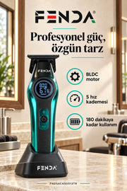 Fenda Profesyonel BLDC Motor 8000 RPM Tıraş Makinesi Turkuaz