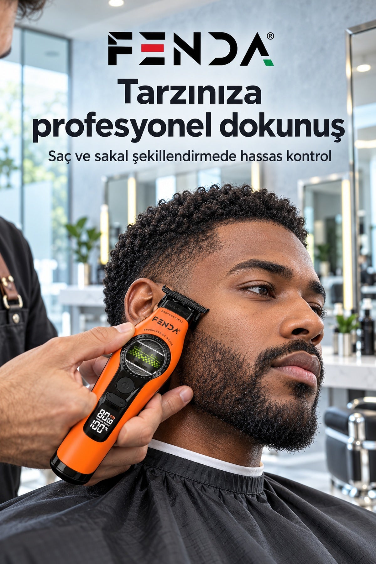 Fenda Profesyonel BLDC Motor 8000 RPM Tıraş Makinesi Turuncu