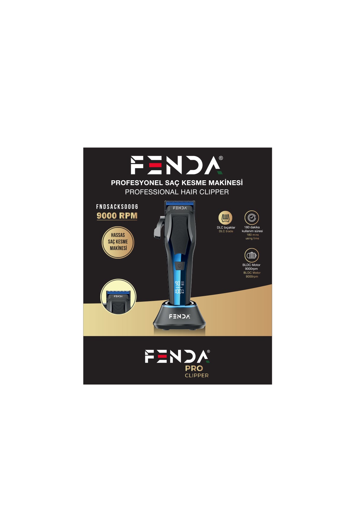 Fenda Profesyonel Saç Kesme Makinesi Mavi FNDSACKS0006BLUE