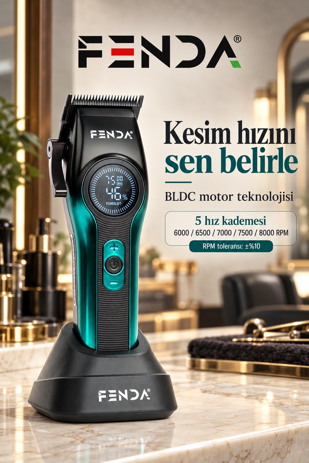 Fenda Profesyonel Saç Kesme Makinesi Turkuaz