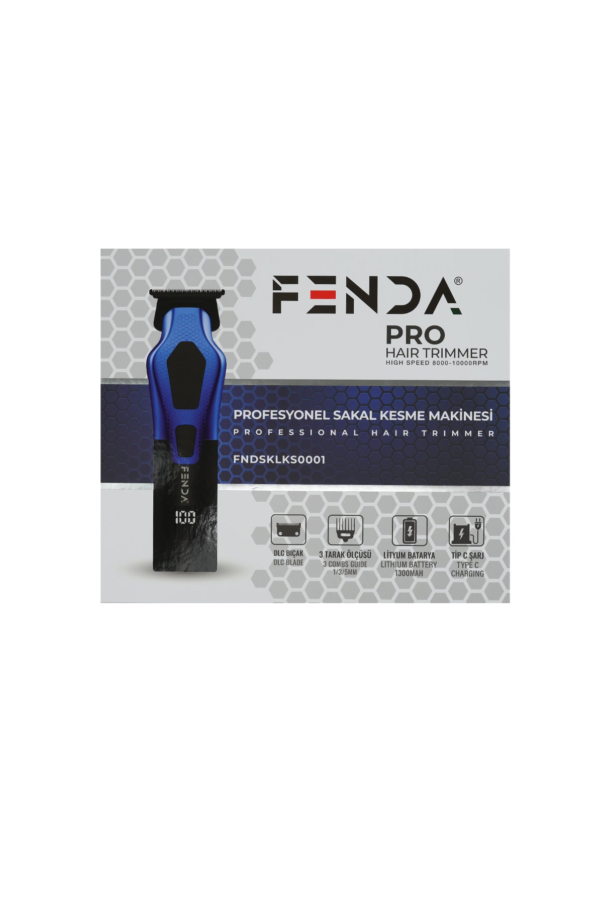 Fenda Profesyonel Saç ve Sakal Kesme Makinesi Mavi FNDSKLKS0009BL