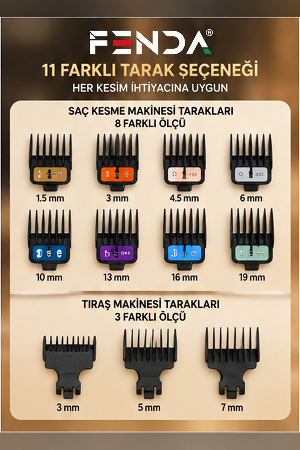 Fenda Profesyonel Şarjlı BLDC Motor 8000 Rpm 2'li Tıraş Makinesi Seti Kırmızı