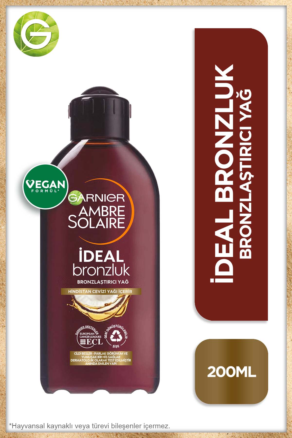 Garnier Ambre Solaire İdeal Bronzluk Bronzlaştırıcı Yağ 200ML
