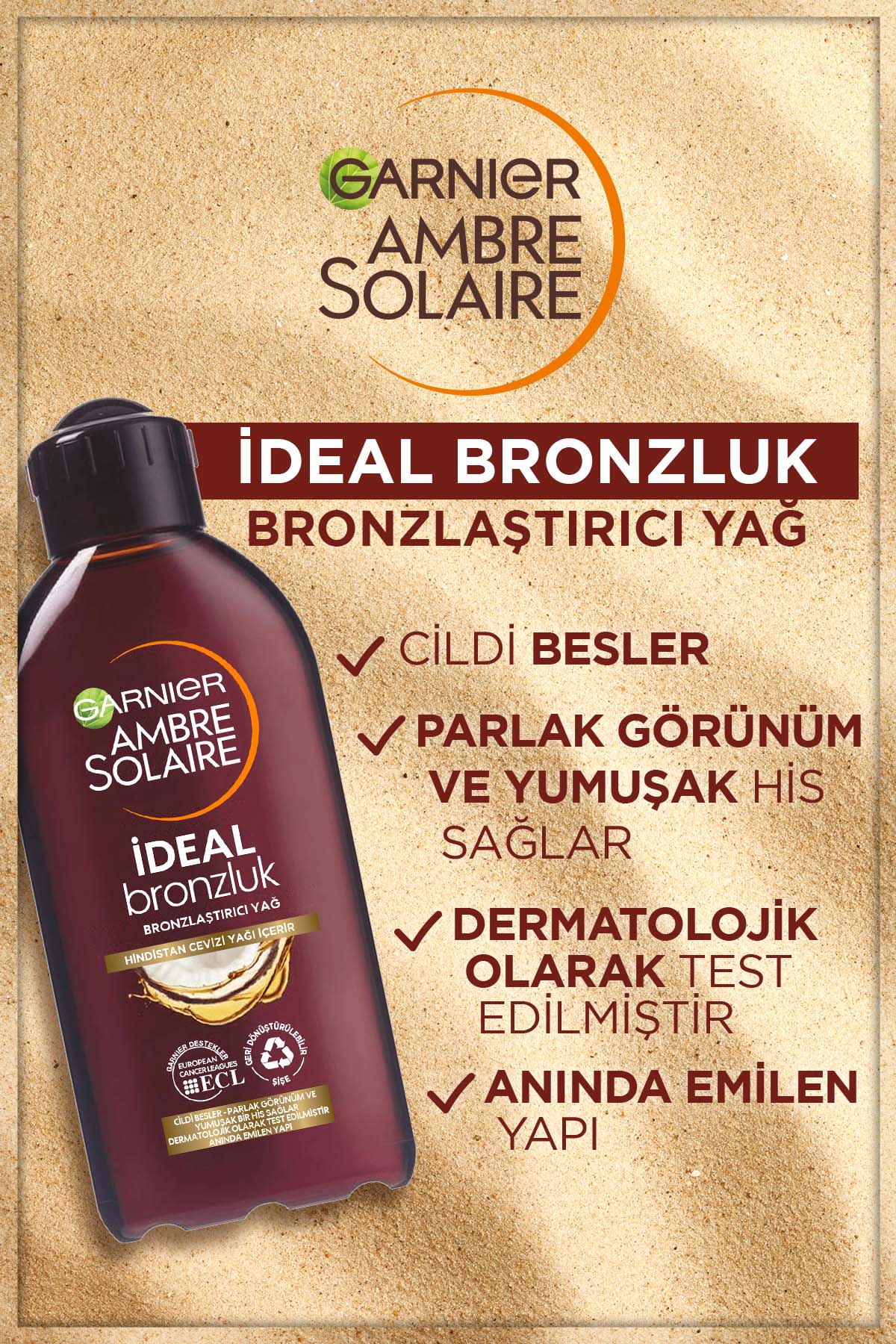 Garnier Ambre Solaire İdeal Bronzluk Bronzlaştırıcı Yağ 200ML