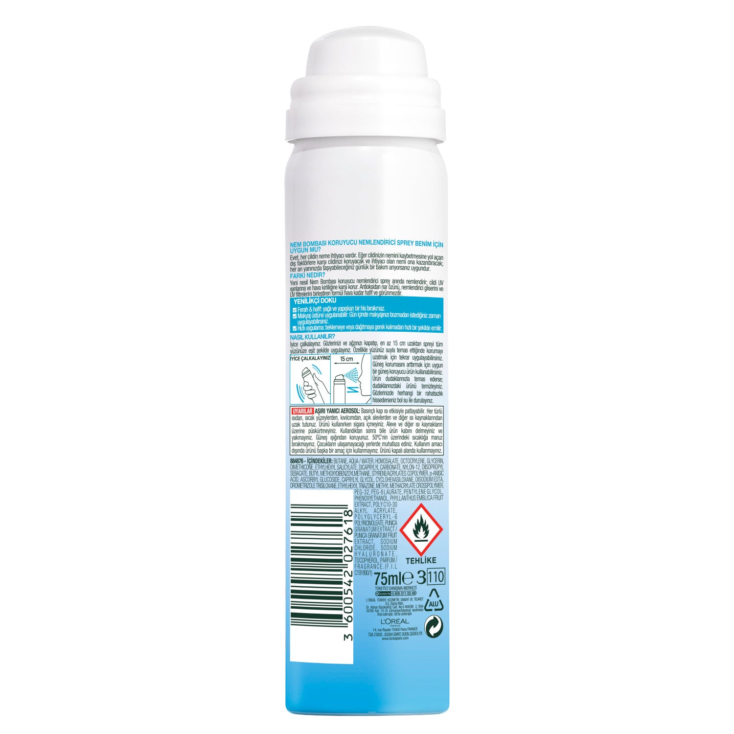 Garnier Nem Bombası Koruyucu Nemlendirici Sprey SPF 30