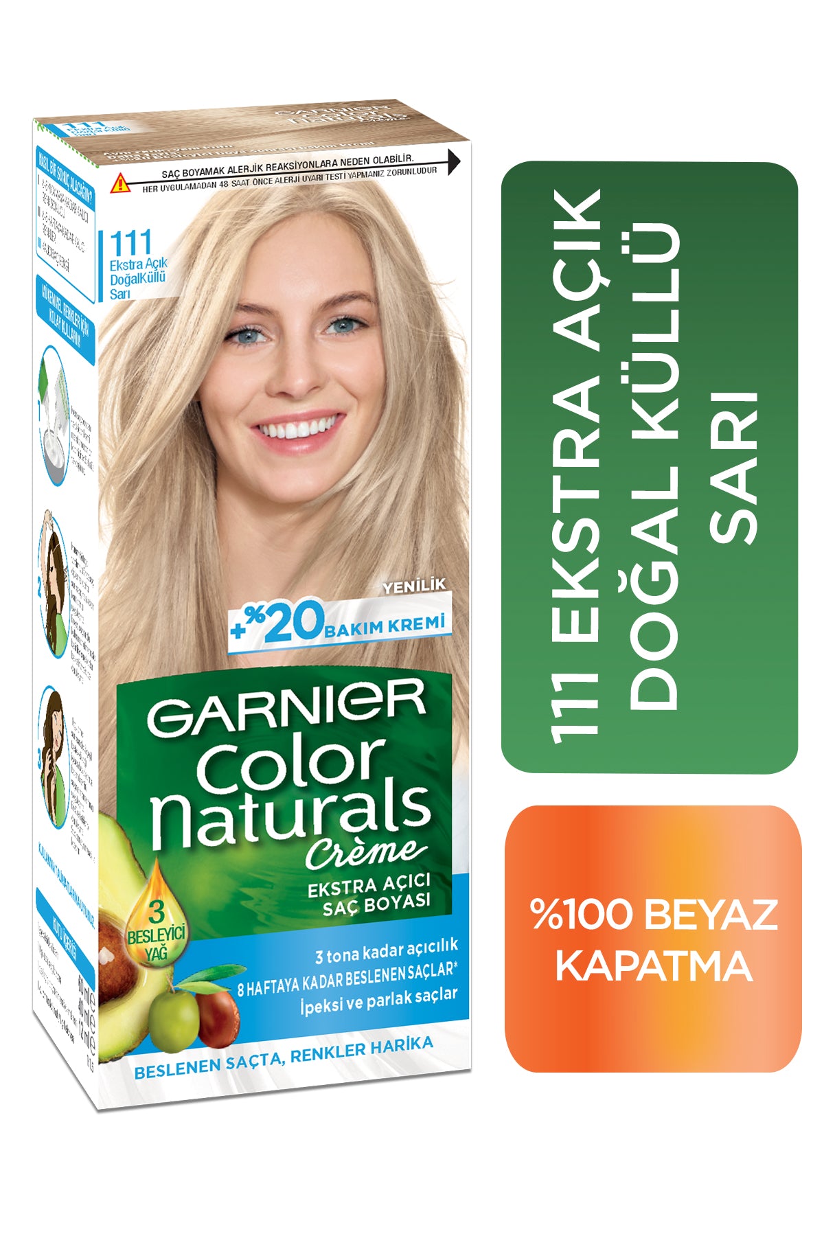 Garnier Color Naturals 111 Ekstra Açık Doğal Küllü Sarı