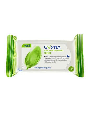 GVYNA  - İNTİM TEMİZLEME MENDİLİ FRESH15  Lİ