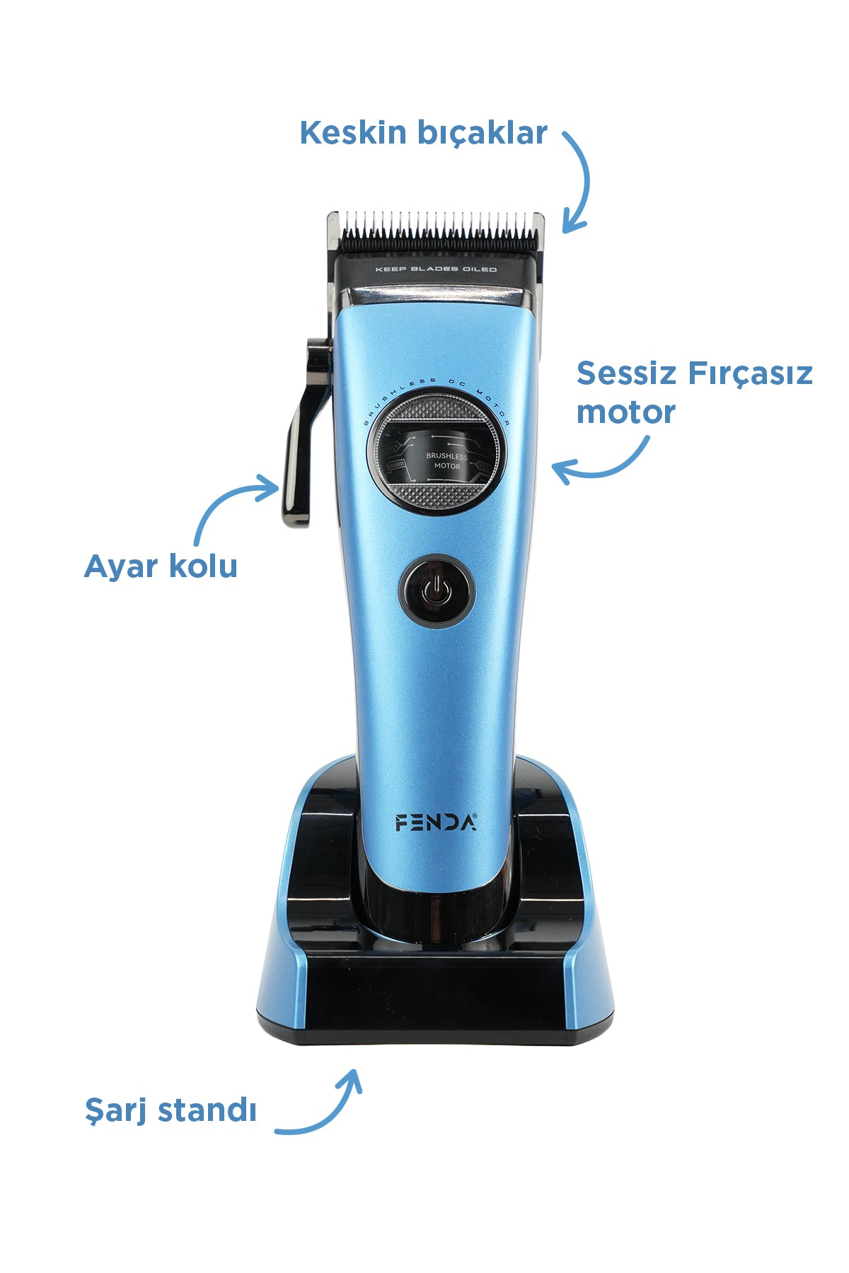 Fenda Profesyonel Saç Kesme Makinesi Buz Mavisi FNDSACKS0003BLUE