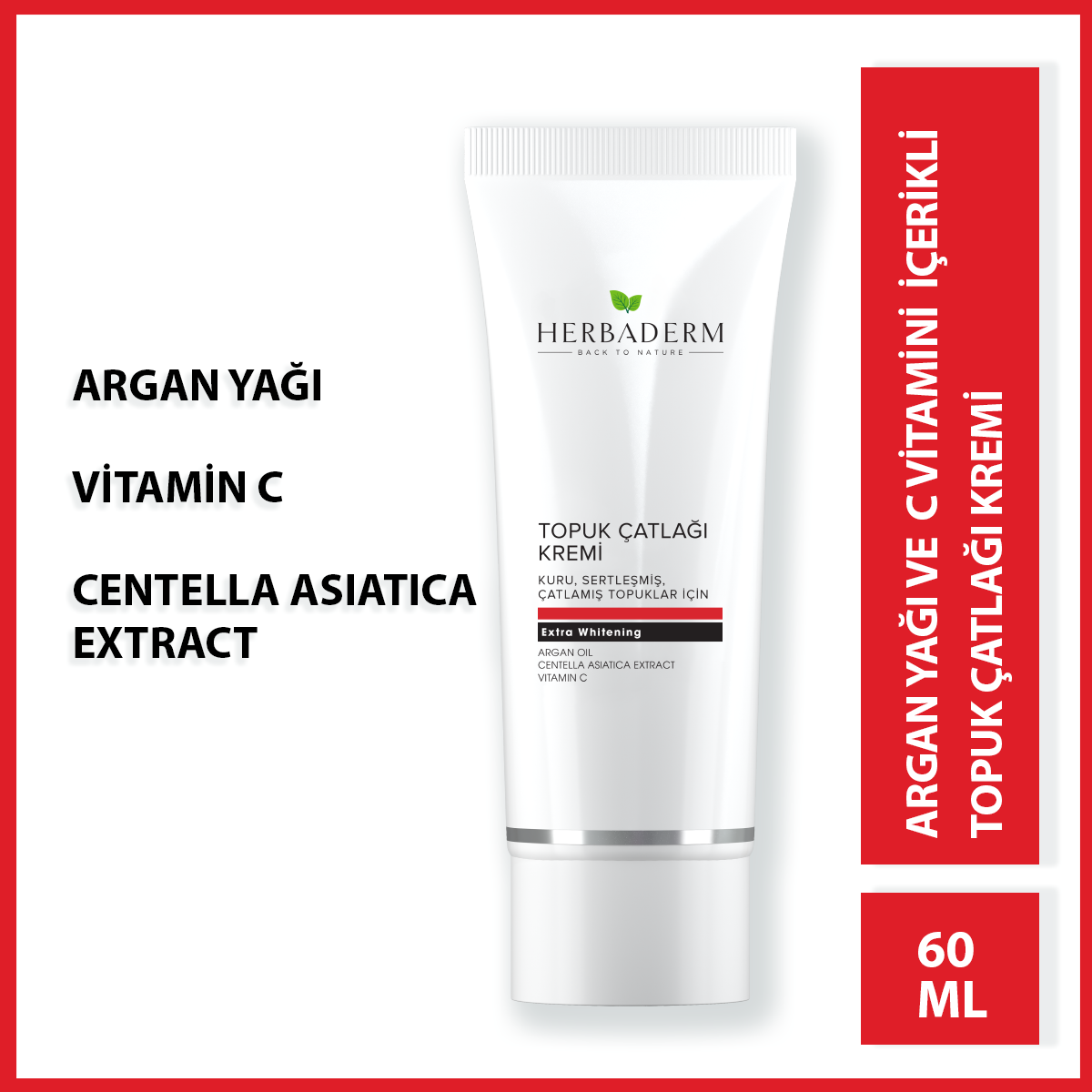 Herbaderm Ayak Ve Topuk Çatlaklarına Karşı Bakım Kremi Argan Yağlı 60 Ml HERBA700026