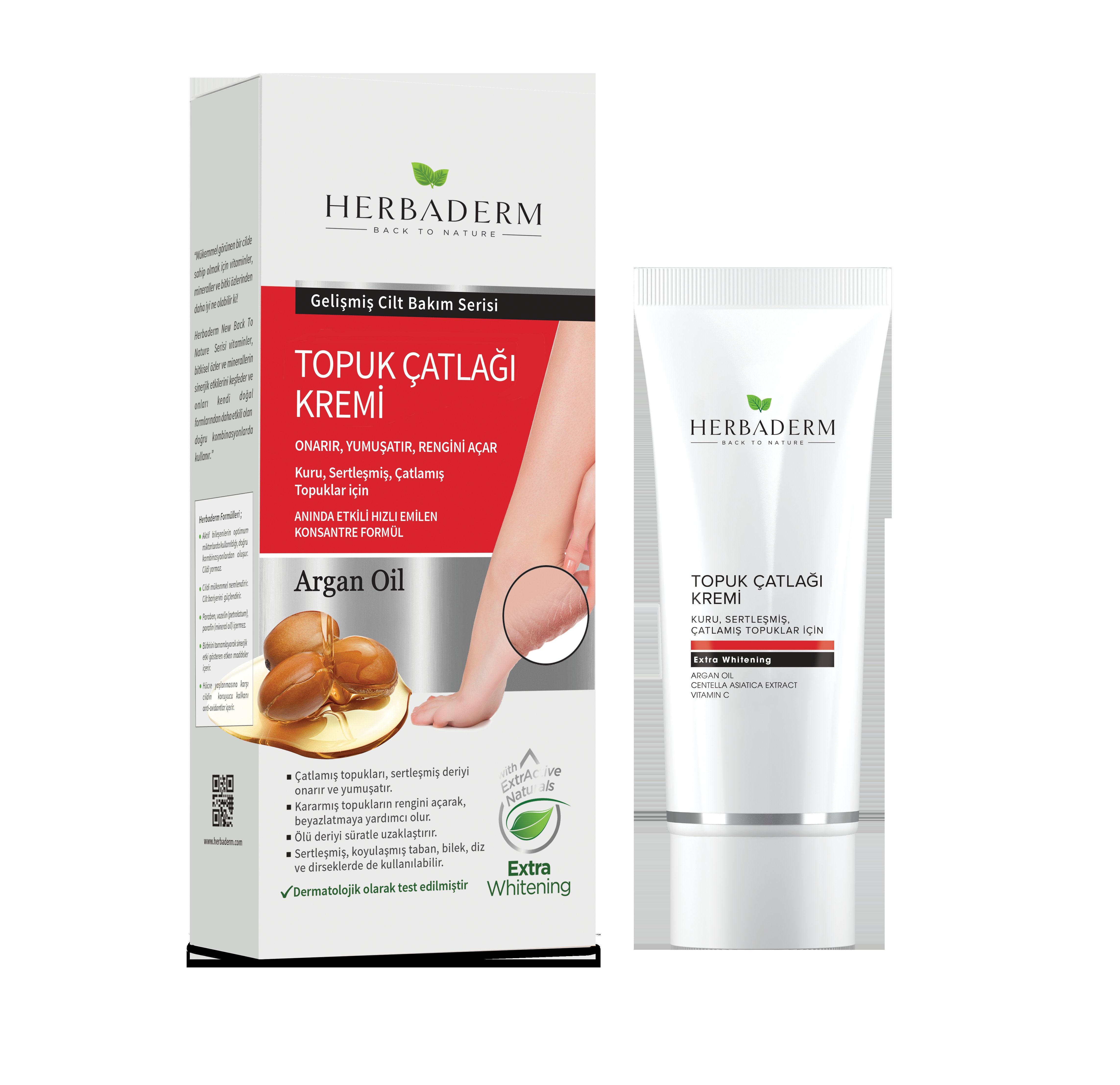 Herbaderm Ayak Ve Topuk Çatlaklarına Karşı Bakım Kremi Argan Yağlı 60 Ml HERBA700026