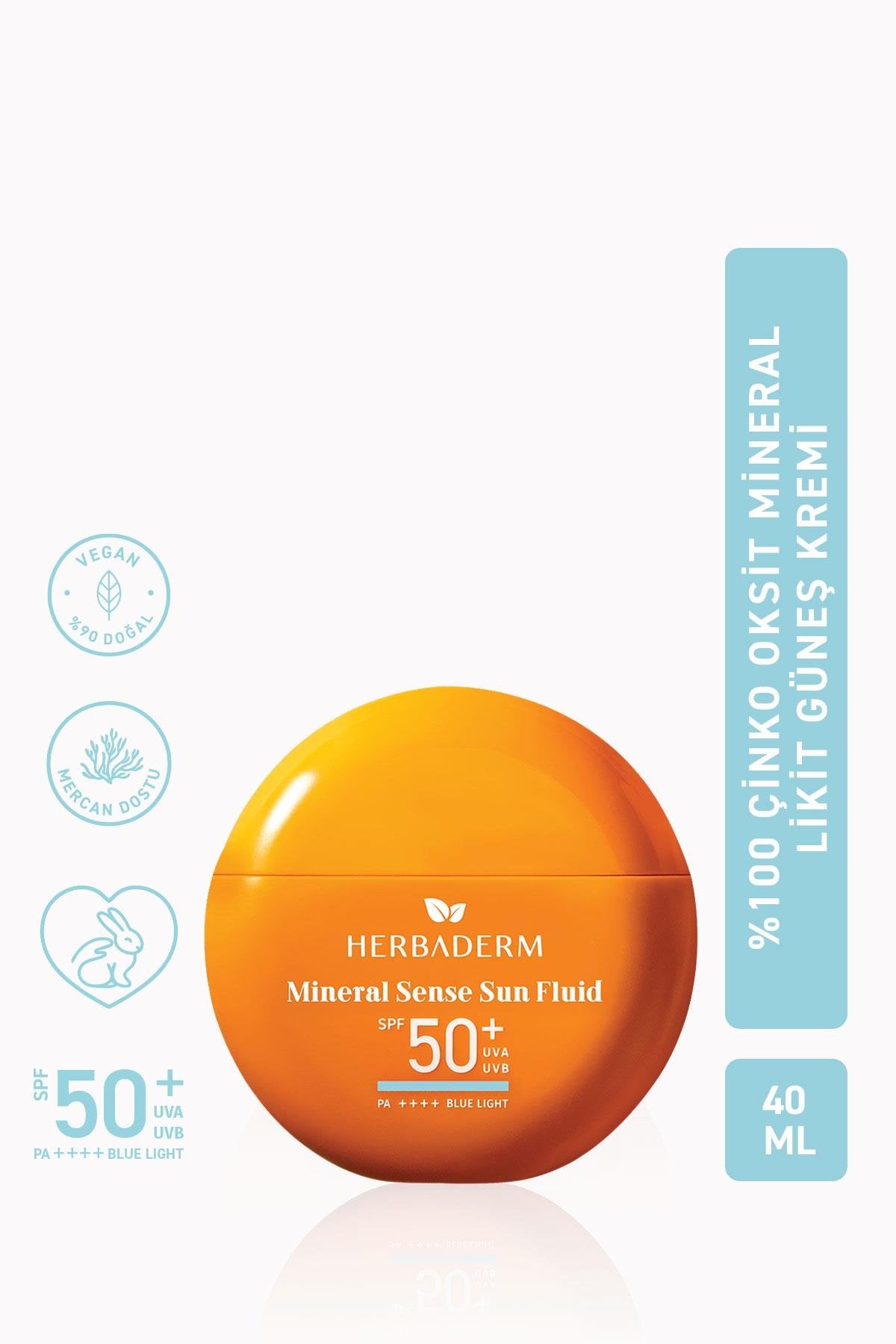 Herbaderm Likit Güneş Kremi Spf 50+ Mineral Filtreli, Hassas Cilt 40 Ml HERBA701509