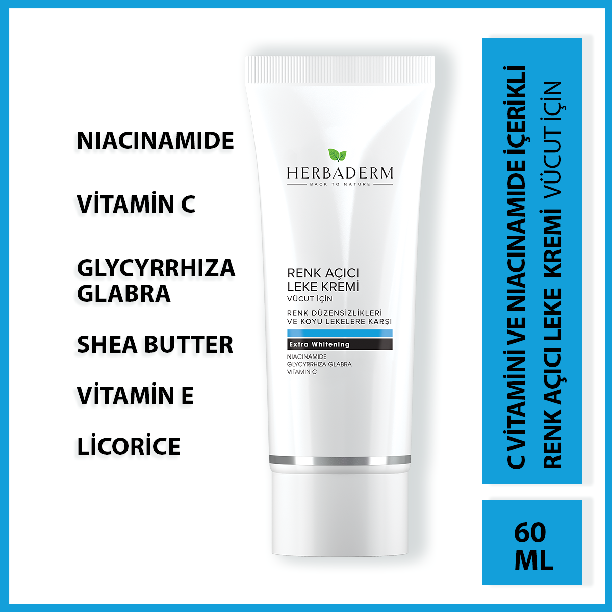 Herbaderm Renk Açıcı Leke Kremi (vücut İçin) 60 Ml HERBA700040