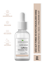 Herbaderm Süper Serum Göz Altı Torba Ve Morluklarına Karşı Göz Çevresi Bakım Serumu Kafein + Hyaluronik Asit + Egcg %96 Doğal İçerik 30 Ml HERBA701483