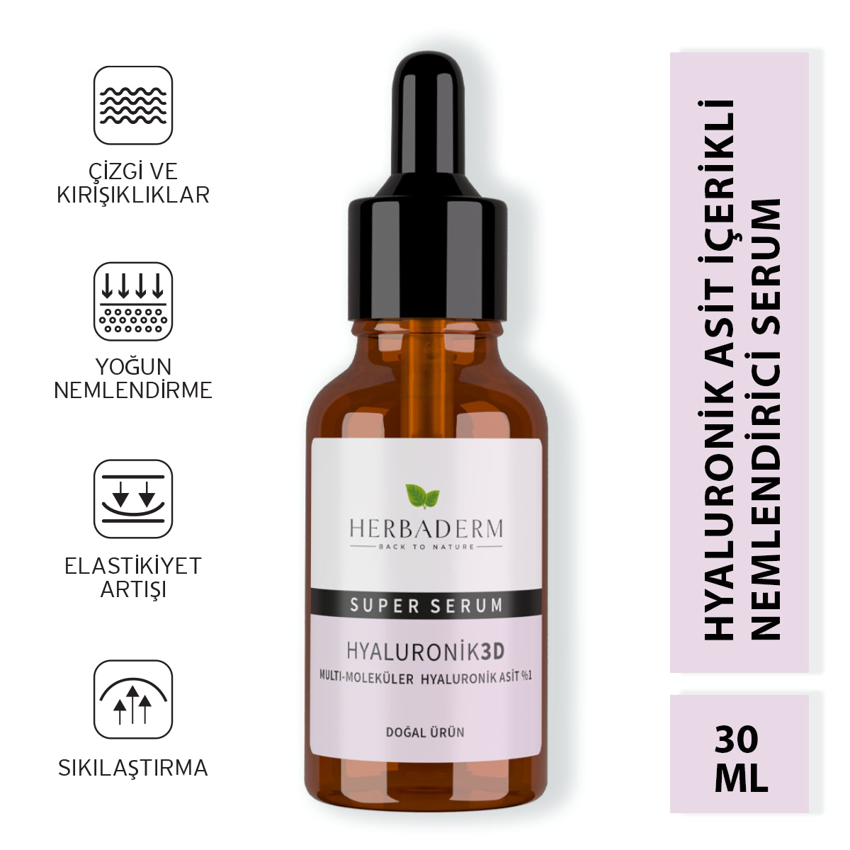 Herbaderm Süper Serum (hyaluronik Asit 3d %1) Nemlendirici 30 Ml HERBA701453