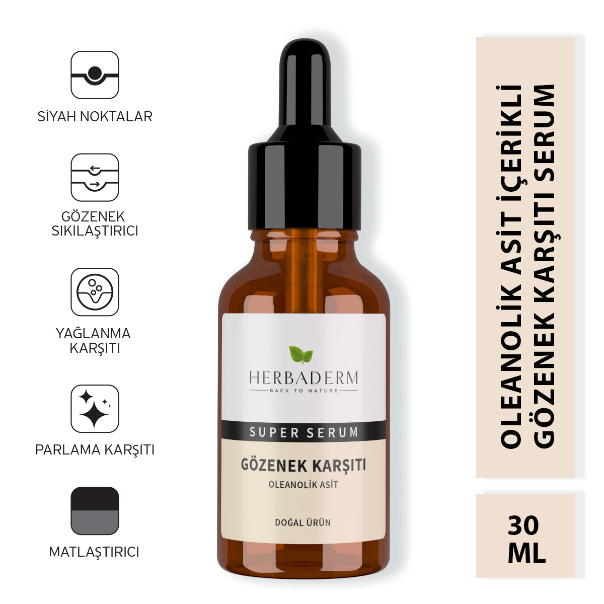Herbaderm Süper Serum (oleanolik Asit) Gözenek Karşıtı 30 Ml HERBA701455