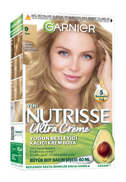 Garnier Nutrisse Yoğun Besleyici Kalıcı Krem Saç Boyası 9 Sarı