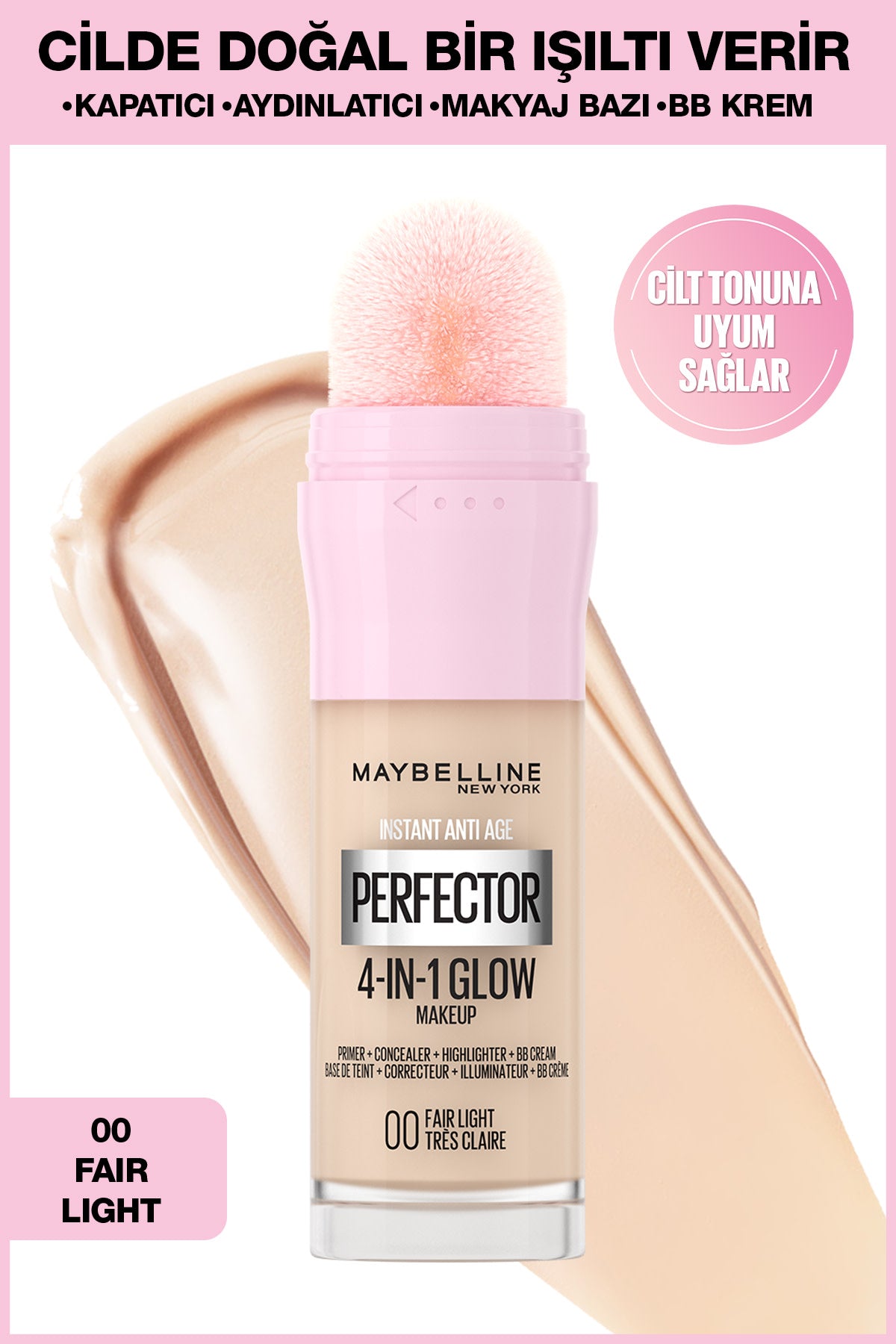Instant Perfector Glow 4 Etki 1 Arada Fondöten- 00 Fair Light